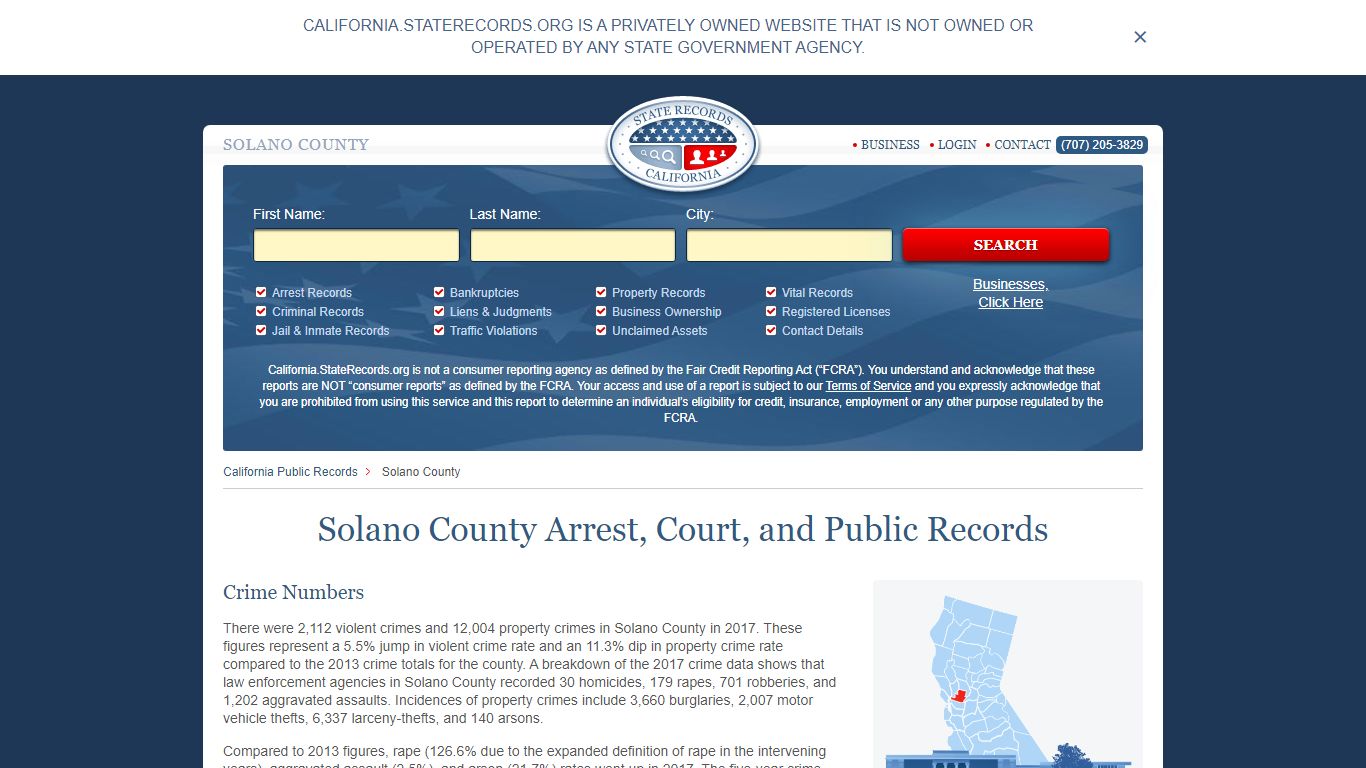 Solano County Arrest, Court, and Public Records